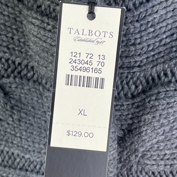 NEW $129 Talbots Womens XL Gray Cable Knit Jacket Cardigan Snap Button Up - Picture 4 of 14